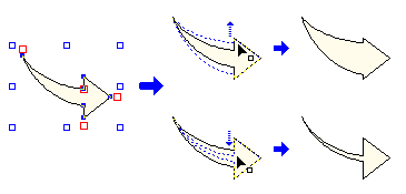 テンプレート図形を使った矢印を変形する