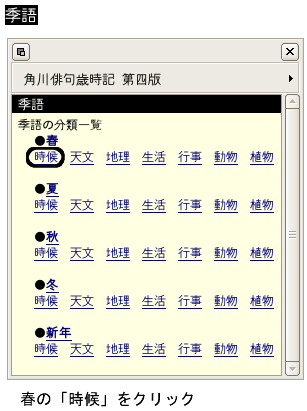 角川俳句歳時記 第四版 For Atokの使い方