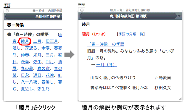 角川俳句歳時記 第四版 For Atokの使い方