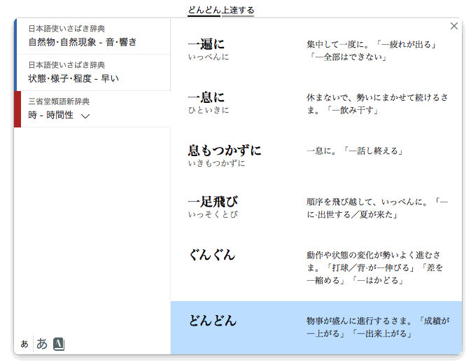 三省堂類語新辞典 For Atokの使い方